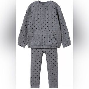Zara kids girls PREMIUM WAFFLE-KNIT SET. Grey and Black, Size 3-4T
